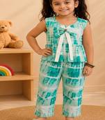 Girls aqua tie-dye co-ord