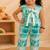 Girls aqua tie-dye co-ord