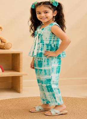 Girls aqua tie-dye co-ord 2