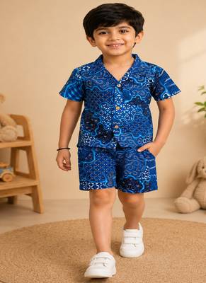 Boys navy abstract co-ord 1