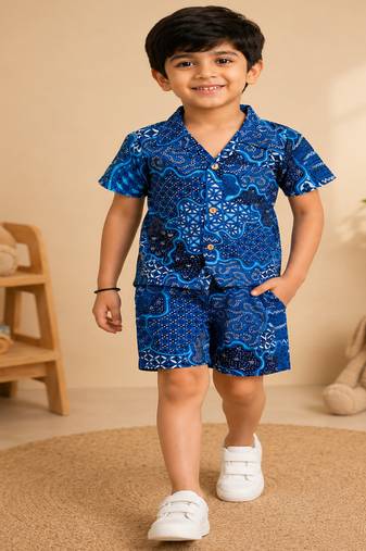 Boys navy abstract co-ord
