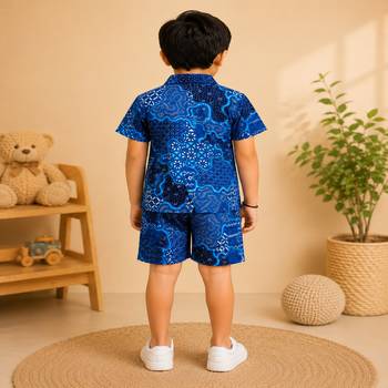 Boys navy abstract co-ord 2
