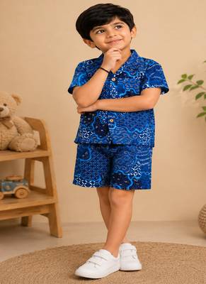 Boys navy abstract co-ord 3