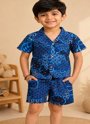 Boys navy abstract co-ord 4