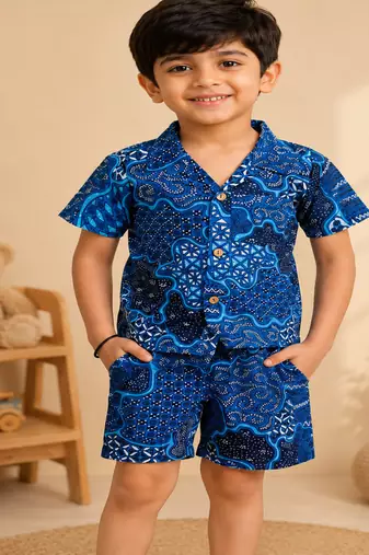 Boys navy abstract co-ord