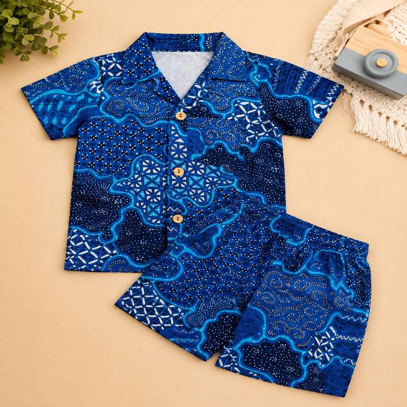 Boys navy abstract co-ord