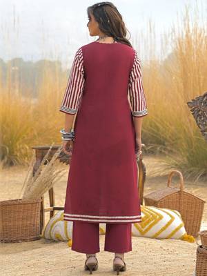 Women Ethnic Motifs Printed Regular Mirror Work Pure Cotton Kurta with Trousers & With Dupatta 7