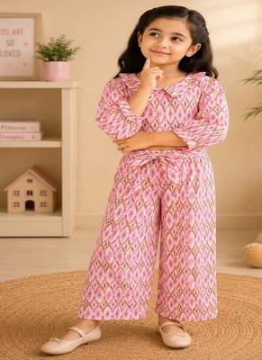 Pink ikat girls co-ord set 1