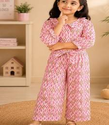 Pink ikat girls co-ord set