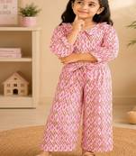 Pink ikat girls co-ord set