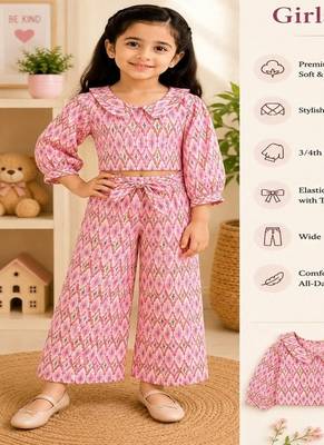 Pink ikat girls co-ord set 5