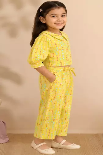 Girls yellow polka co-ords