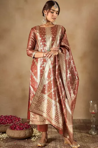 Women Ethnic Motifs Regular Kurta with Trousers & Dupatta