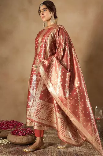 Women Ethnic Motifs Regular Kurta with Trousers & Dupatta