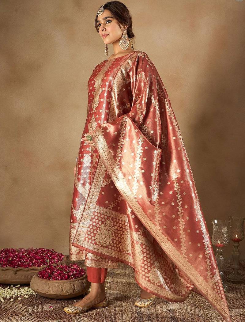 Women Ethnic Motifs Regular Kurta with Trousers & Dupatta