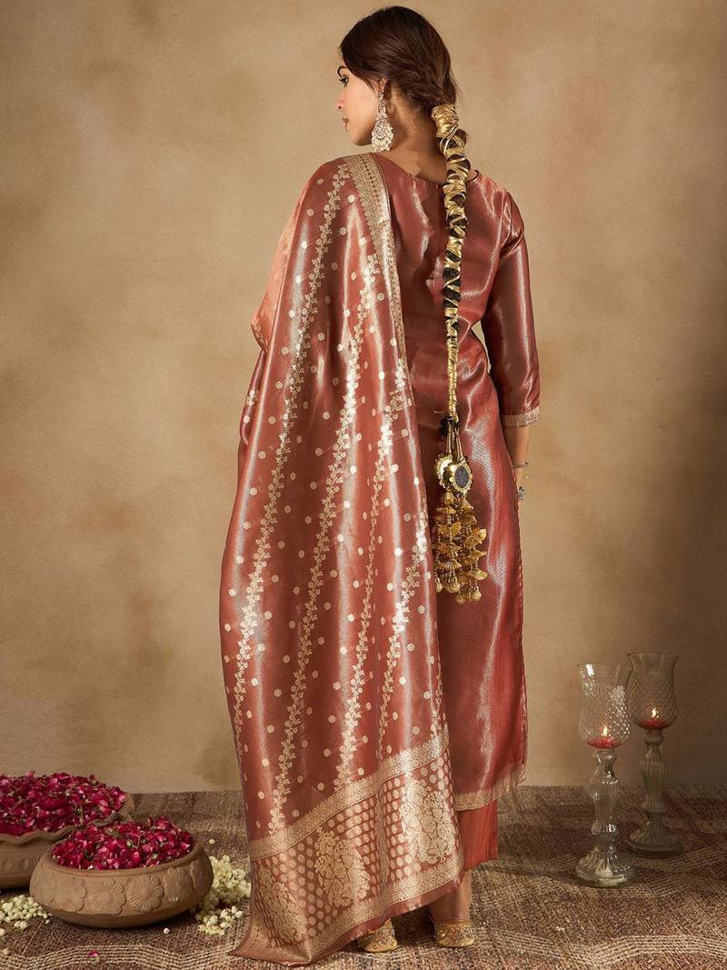 Women Ethnic Motifs Regular Kurta with Trousers & Dupatta
