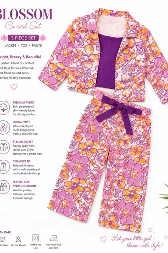 Girls floral 3pc co-ords