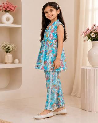 Sky blue floral co-ords 2
