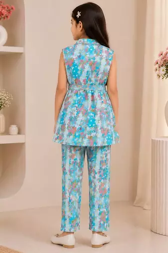 Sky blue floral co-ords