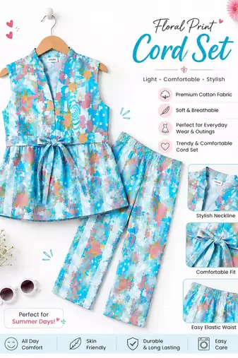 Sky blue floral co-ords