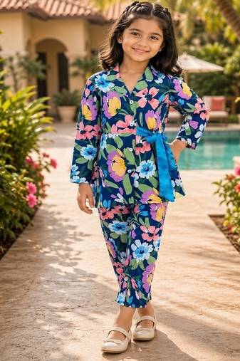 Blue printed co-ords