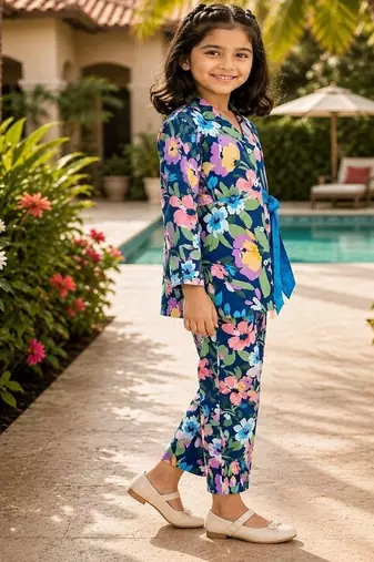 Blue printed co-ords