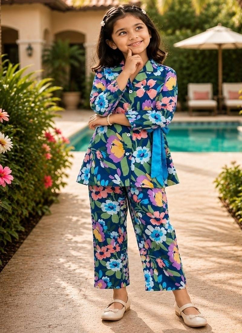 Blue printed co-ords
