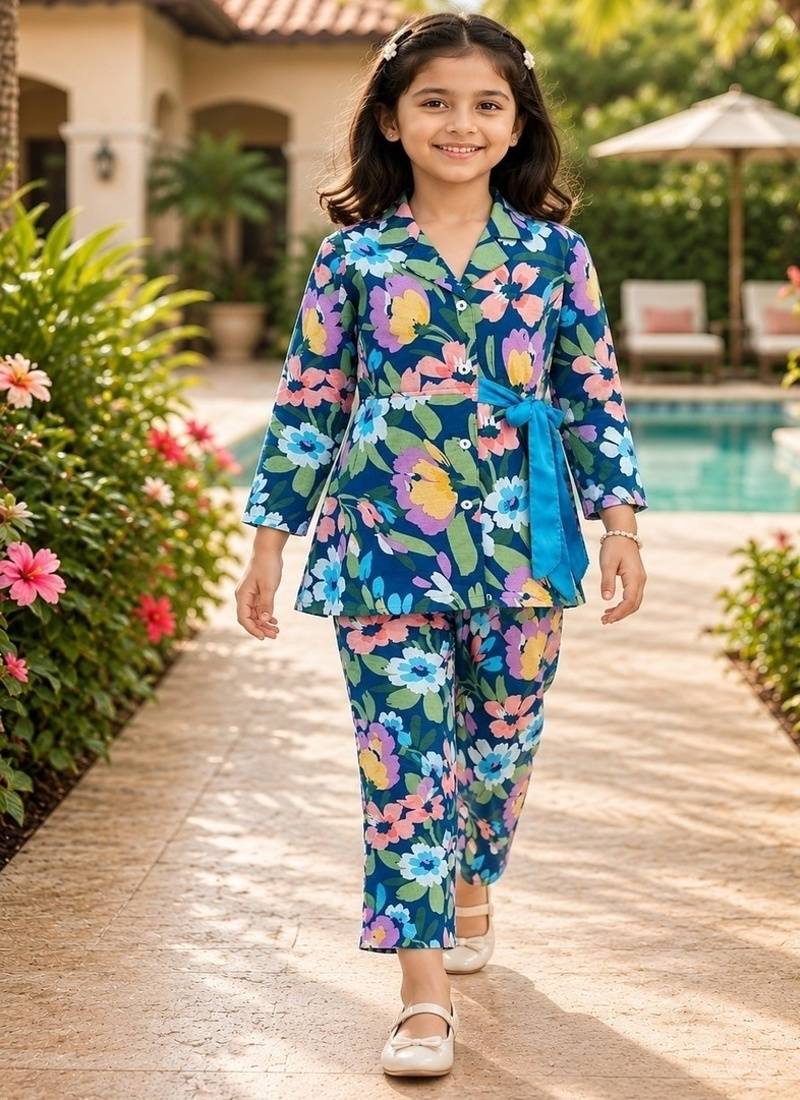 Blue printed co-ords