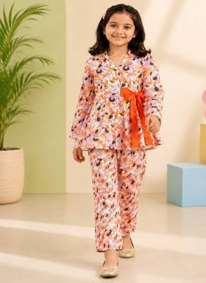 Orange floral co-ord set 1