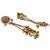 Women gold-toned & pink antique kashmiri floral stud earrings with ghungroo drop tassels