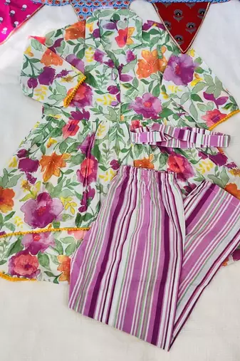 Purple floral co-ord set