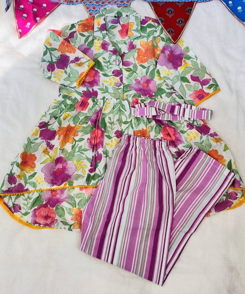 Purple floral co-ord set