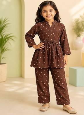 Brown polka co-ord set 1