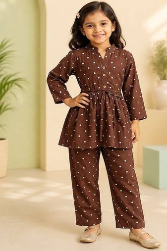 Brown polka co-ord set