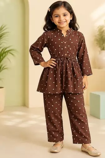 Brown polka co-ord set
