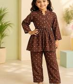 Brown polka co-ord set