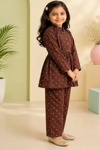 Brown polka co-ord set