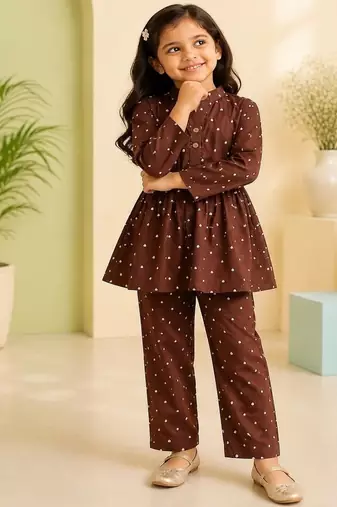 Brown polka co-ord set