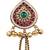 Women gold-toned & pink antique kashmiri floral stud earrings with ghungroo drop tassels