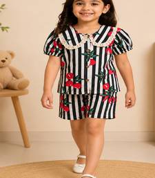 Girls black fruit co-ord