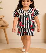 Girls black fruit co-ord