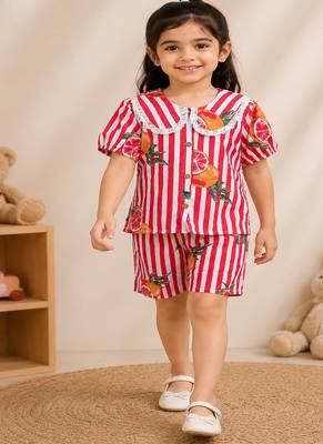 Girls red fruit co-ord set 1