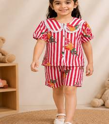 Girls red fruit co-ord set