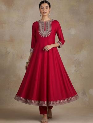 Women Ethnic Motifs Embroidered Regular Thread Work Kurta with Trousers & With Dupatta 3