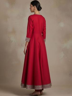 Women Ethnic Motifs Embroidered Regular Thread Work Kurta with Trousers & With Dupatta 6