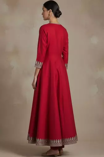 Women Ethnic Motifs Embroidered Regular Thread Work Kurta with Trousers & With Dupatta