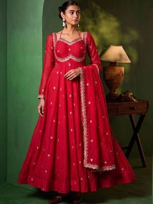 Women Ethnic Motifs Embroidered Empire Kurta with Pyjamas & With Dupatta 1