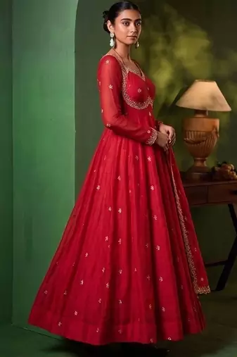 Women Ethnic Motifs Embroidered Empire Kurta with Pyjamas & With Dupatta