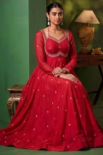 Women Ethnic Motifs Embroidered Empire Kurta with Pyjamas & With Dupatta