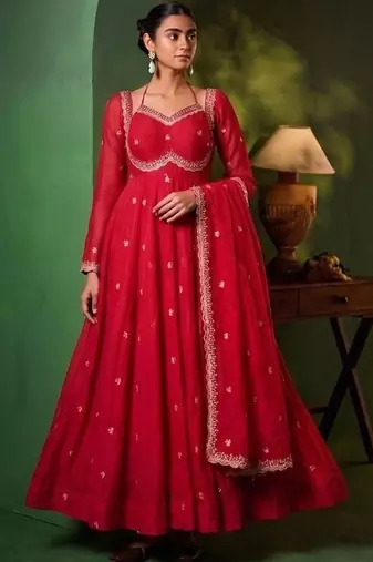 Women Ethnic Motifs Embroidered Empire Kurta with Pyjamas & With Dupatta